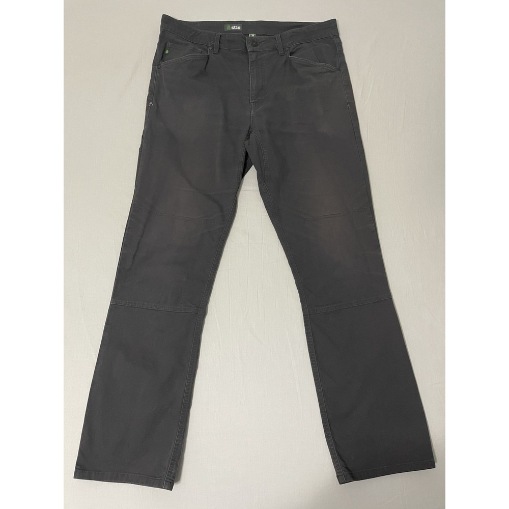 Stio Huckberry Rivet Canvas Pants Stretch Hiking 38 Mens 38x32 Gray‎ Outdoors